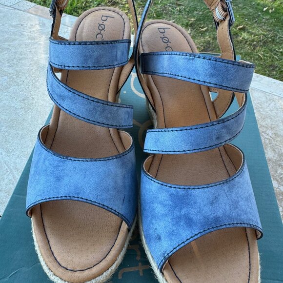 B.O.C. Denim/Rope Platform Sandals-NEW in box, Never Worn - Picture 8 of 11